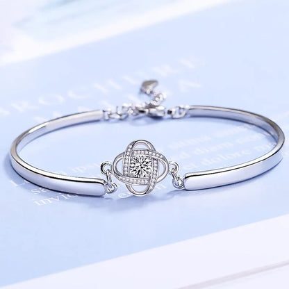 Pulsera trebol de cuatro hojas plata - additional image 2